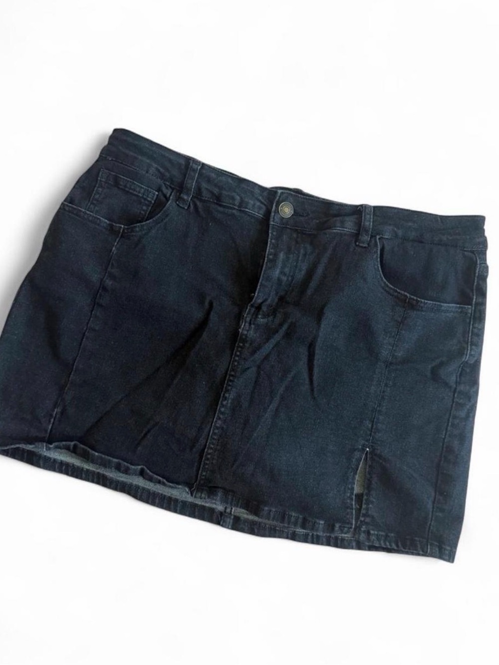 Black Denim Mini Skirt